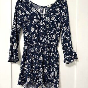 Blue floral romper